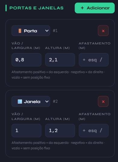 Preview de portas e janelas